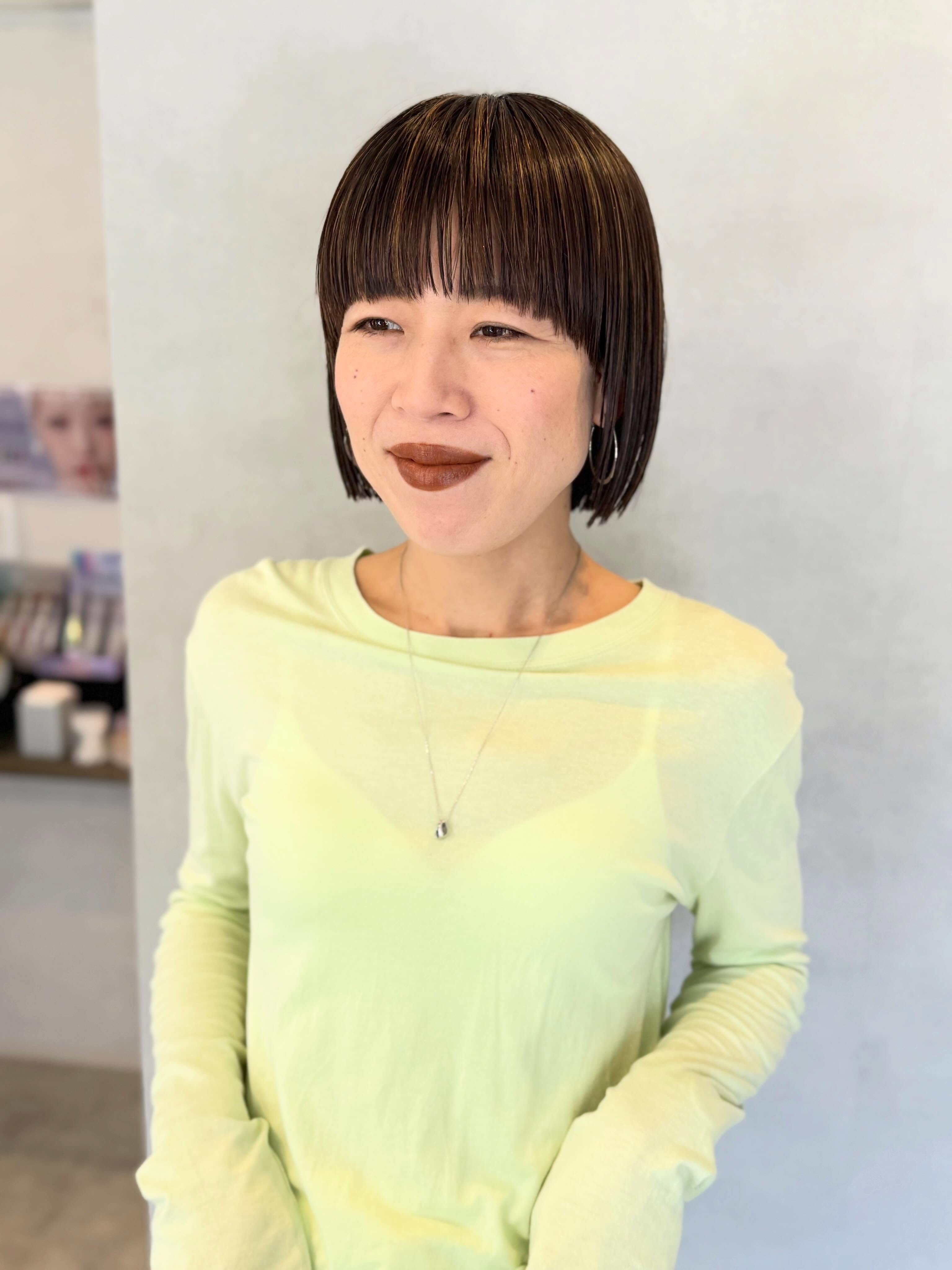 細めハイライトでつくる透明感ボブ✨️